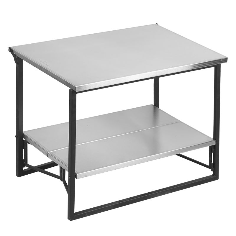 برای بزرگنمایی تصویر دوبار کلیک نمایید  میز سفری تاشو حیران مدل دو طبقه استیل سایز صفحه 50*70 سانتی متر