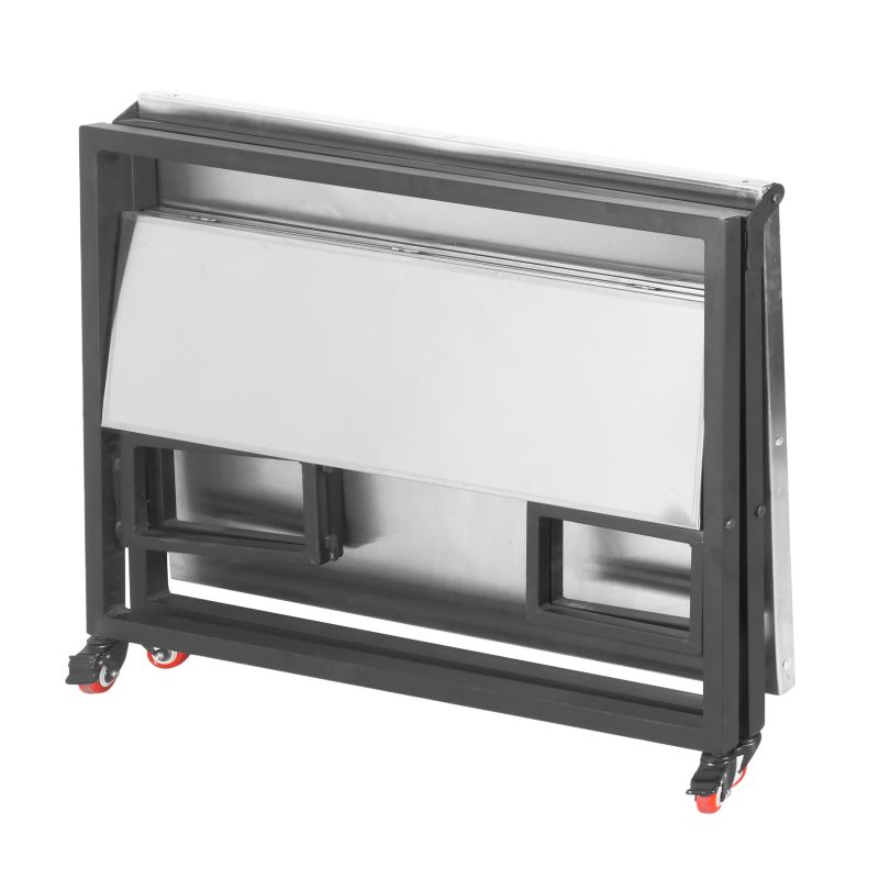 برای بزرگنمایی تصویر دوبار کلیک نمایید  میز سفری تاشو حیران مدل دو طبقه استیل سایز صفحه 58*100 سانتی متر